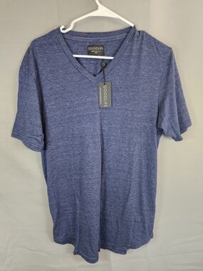 Goodlife Men's Heather Blue V-Neck Short Sleeve Tee